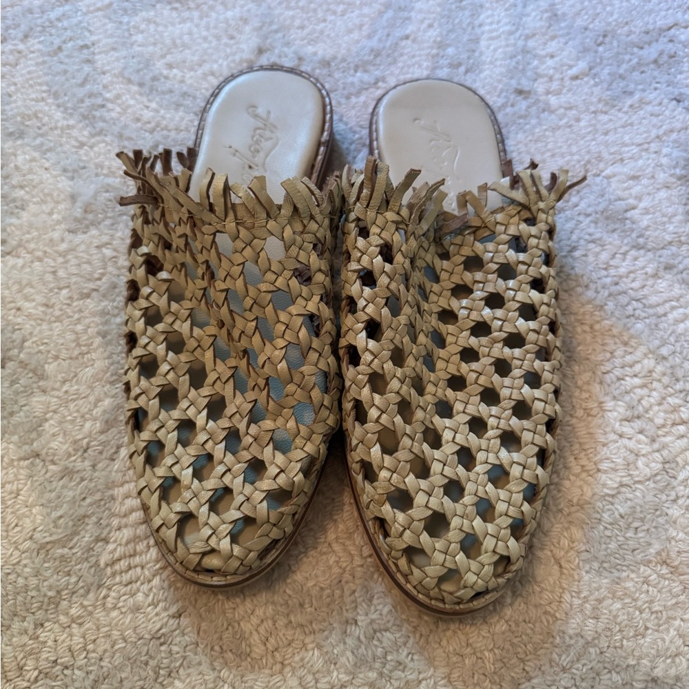 Free People Woven Beige Slip-On Shoes